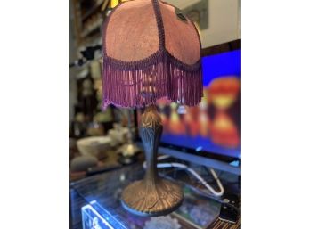 Sexy Victorian Lamp With Purple Lace And Tassel Lampshade