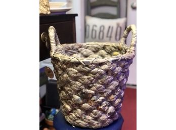Woven Basket, Made From Newspaper