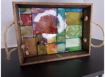 Resin Art Tray - Multi Colored, Hand Made