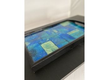 Handmade Art Tray - Blue Resin Tiles