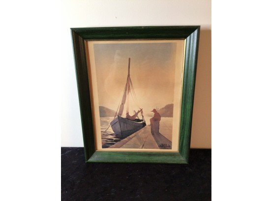 L Gluck Boy Sailboat Print
