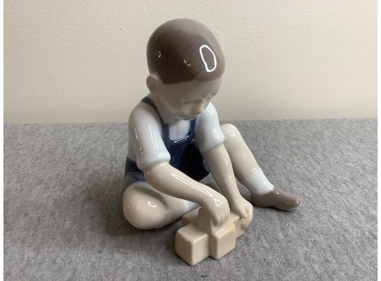Made In Denmark Boy Building Blocks Figurine