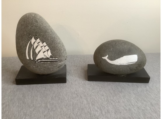 FBM72 Signed Art On Rock Bookends