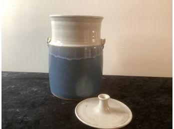 Very Early Pottery Jar Blue And White