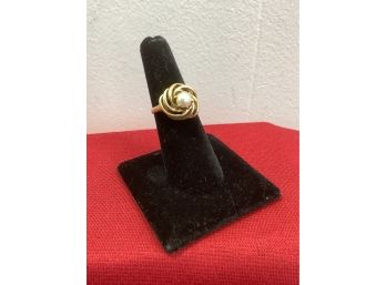 14k Gold Pearl Ring Size 7