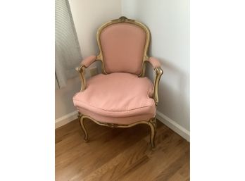 Pink Cushioned Armchair With Removable Seat Cushion #1