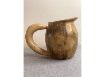 Wood Carved Water Pitcher