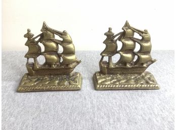 Solid Brass Sail Boat Book Ends