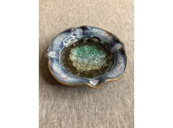 Beautiful Small Pottery Dish Spoon Rest