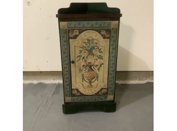 Gorgeous Green And Floral Corner Storage Cabinet