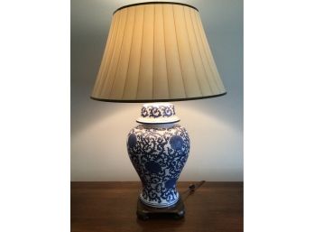 Beautiful , High End Blue, White, Brass Lamp #2