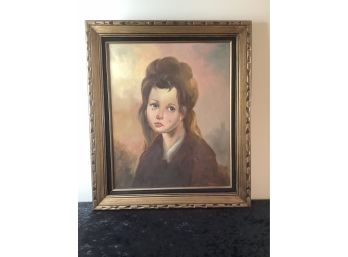 Beautiful P. Lolli Signed Oil Painting Of 'The Tearful Little Girl'