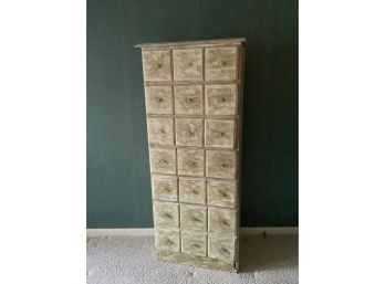 Tall Distressed White Dresser With Small Drawers