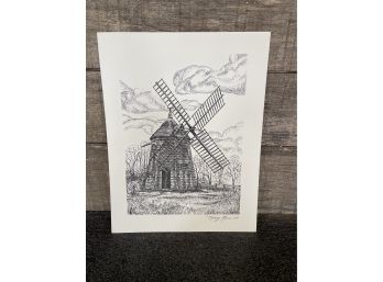 Windmill Signed Lithograph