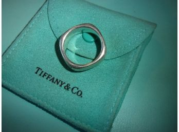 2003 Tiffany & Co Ring 925 Sterling Silver Size 9 Square Comfort Cushion Band (14.4 Grams)