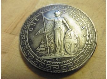 (L5) 1911 One Yuan Tibetan Warrior Ancient Dollar Coin 1 1/2' Dia