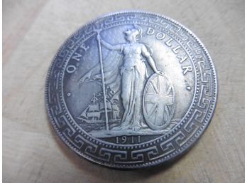 (L4) 1911 One Yuan Tibetan Warrior Ancient Dollar Coin 1 1/2' Dia