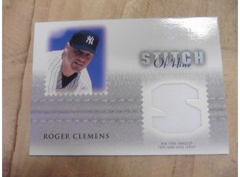 Roger Clemens Game Worn Jersey Swatch