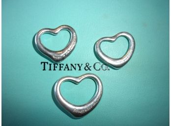 Tiffany & Co Lot Of 3 Elsa Peretti  Open Hearts 925 Sterling Silver (12.6 Grams)