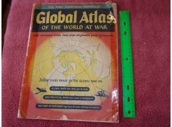 1943 WWII Global Atlas Of The World At War Military Invasion Maps