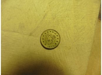 Rare 1865 CALIFORNIA GOLD TOKEN Coin 1/2' Diameter