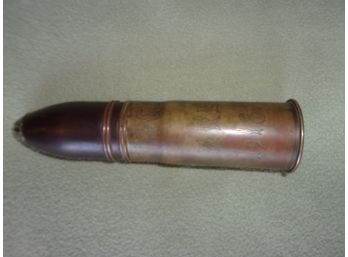 WWI Trench Art Decommissioned Ammo Repurposed Into Trinket Canister Lieutenant 1918 Etched
