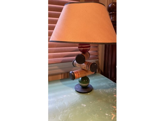 A Decorative Croquet Mallet & Ball Lamp