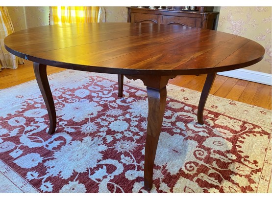 A Round Plank Style  Dining Table With Two  Leaves (24' Ea.)-purchased From Cocobolo NY 64' Diameter X 30'h