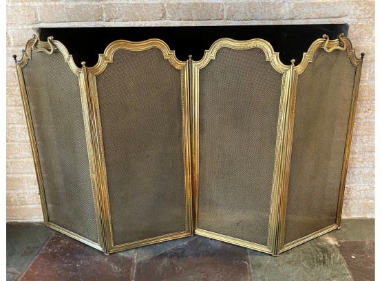 An Antique Four  Panel Fireplace Screen - 13'w X 31'h Each Panel