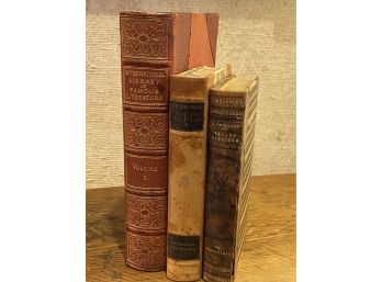 Group Of Three Old Books - International Library Of Famous Literature & More