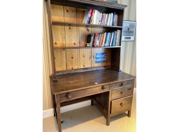 A Ron Fisher Pine Desk With Hutch  Made In Iowa