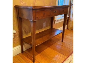 A Small Console Table With Marble Top Dovetail Construction  - 35'w X 15'd X 30'h