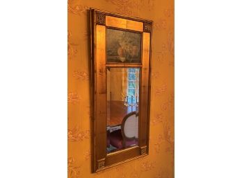A Tremau Beveled  Mirror With Signed  Still Life Painting  Gilt Frame  - 17'w X 38'h