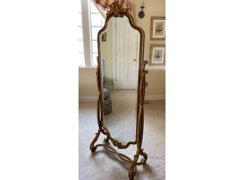 A Gorgeous Cheval Gilt Standing Dressing Mirror   - 24'w X 68'h