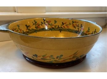 A Terre E Provence Large Bowl Handcrafted Earthenware Pottery  France  - 14' Diameter