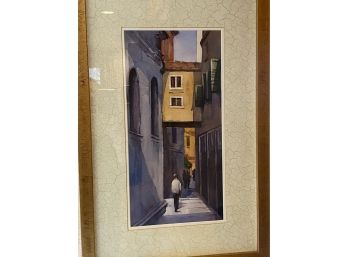 A Framed Watercolor Signed Mary Ann Neilson  'Venice Passerella III'