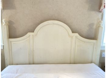 A Solid Wood KING Size Cream Painted Headboard With Metal Frame - 80'w X 3'd X 67'h