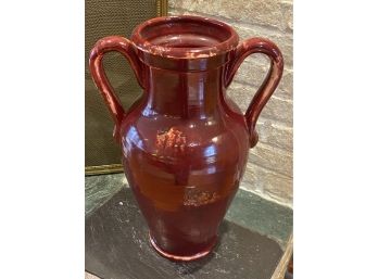 A Vintage  Red Glazed Amphora 'fortunata'  Tuscany Italy - 14'w X 20'h
