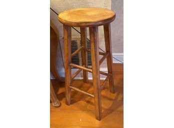 A Classic Vintage Wooden Stool - 13' Diameter X 29'h