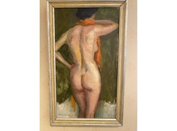 A Vintage Framed   Signed Butterfield  Oil On Canvas  Of Nude Woman  - 10'w X 18'h