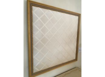A Beautiful Framed Wood & Silk Memo / Photo Board - 38'w X 40'h
