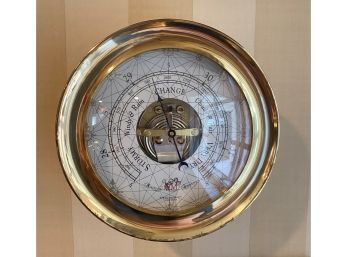 A Vintage  Makers To The  Admiralty  Barometer FRANCE Brass  INDIA Case