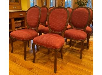 A Set Of Eight Custom Upholstered Dining  Chairs Purchased From Cocobolo Armonk NY  - 20'w X 25'd X 41'h