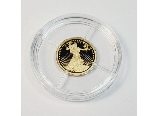 Solid Gold Eagle Replica Coin 14kt Gold 1/2 Gram