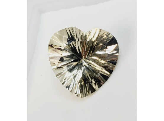 7ct 14x14mm Large HEART Shape Cut Yellow Labradorite Loose Gemstone Valentines Day
