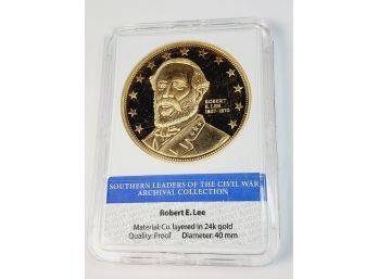 Robert E. Lee  24k Layered Proof  Coin In Slab Case (American Mint)