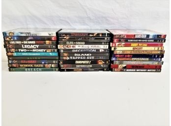 Thirty DVD'S  Various Genres: One For The Money, Deception. Hard Rain, Daddy Daycare  #2