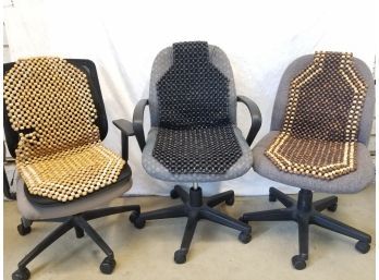 Three Vintage Retro Wooden Beaded Car Seat Covers
