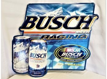 Vintage Busch Beer Racing Metal Sign NASCAR Busch Series Man Cave 31'