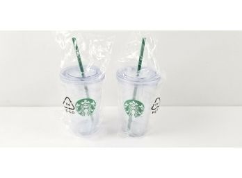Starbucks Clear Acrylic Cold Cup Tumblers 16 Oz New
